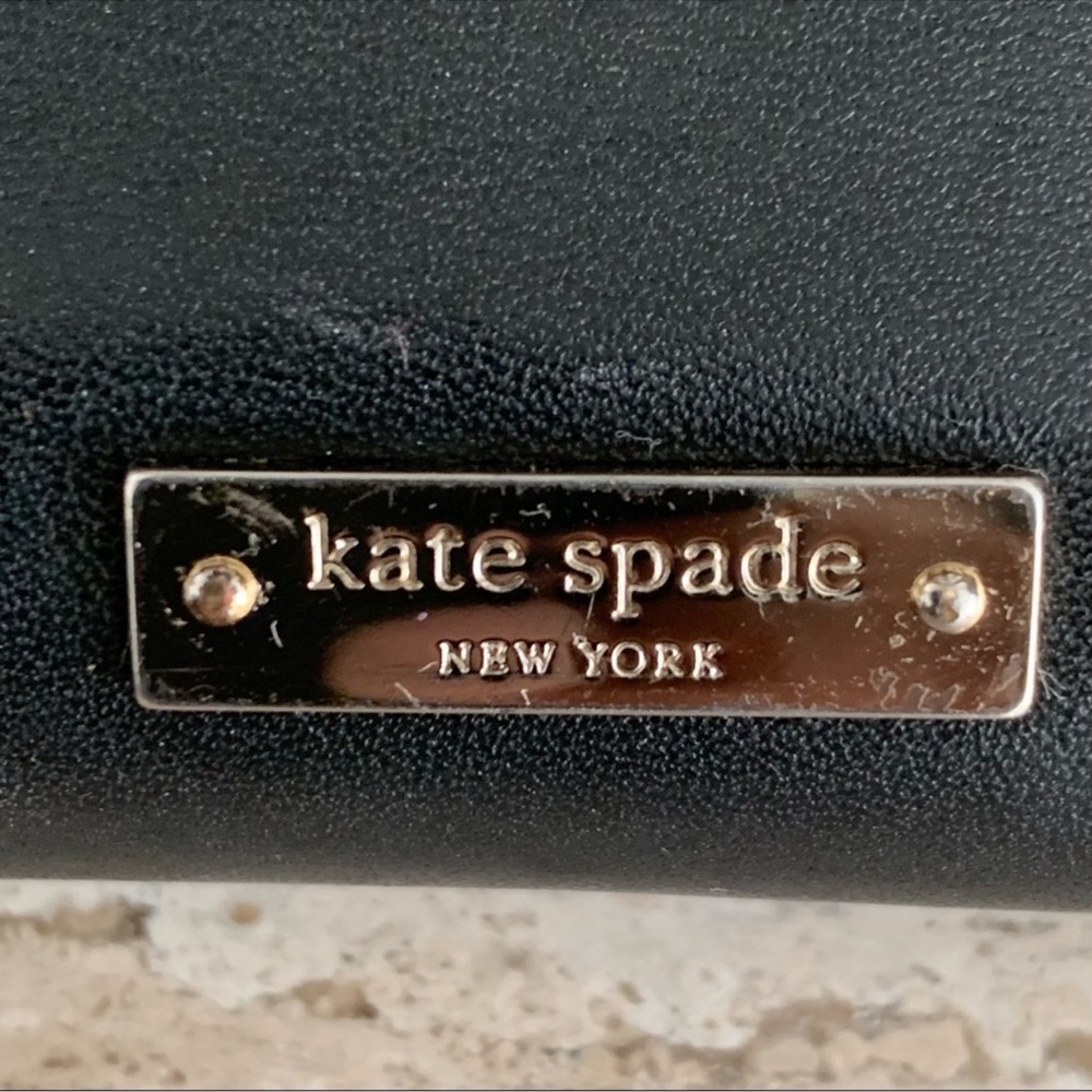 Kate Spade Black Leather Bow Zip Wallet - Picture 3 of 10